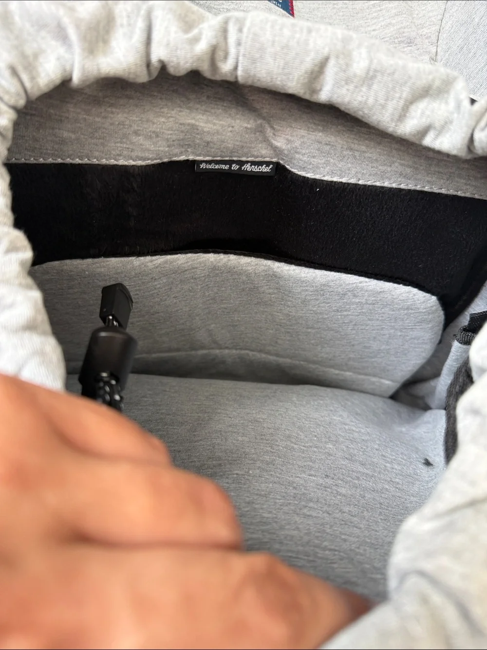 Herschel Supply Company Black Backpack with Reflective Gray Straps
